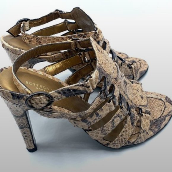 Authentic Bottega Veneta Python Snakeskin Cage Shoes. Elastic - Picture 3 of 10